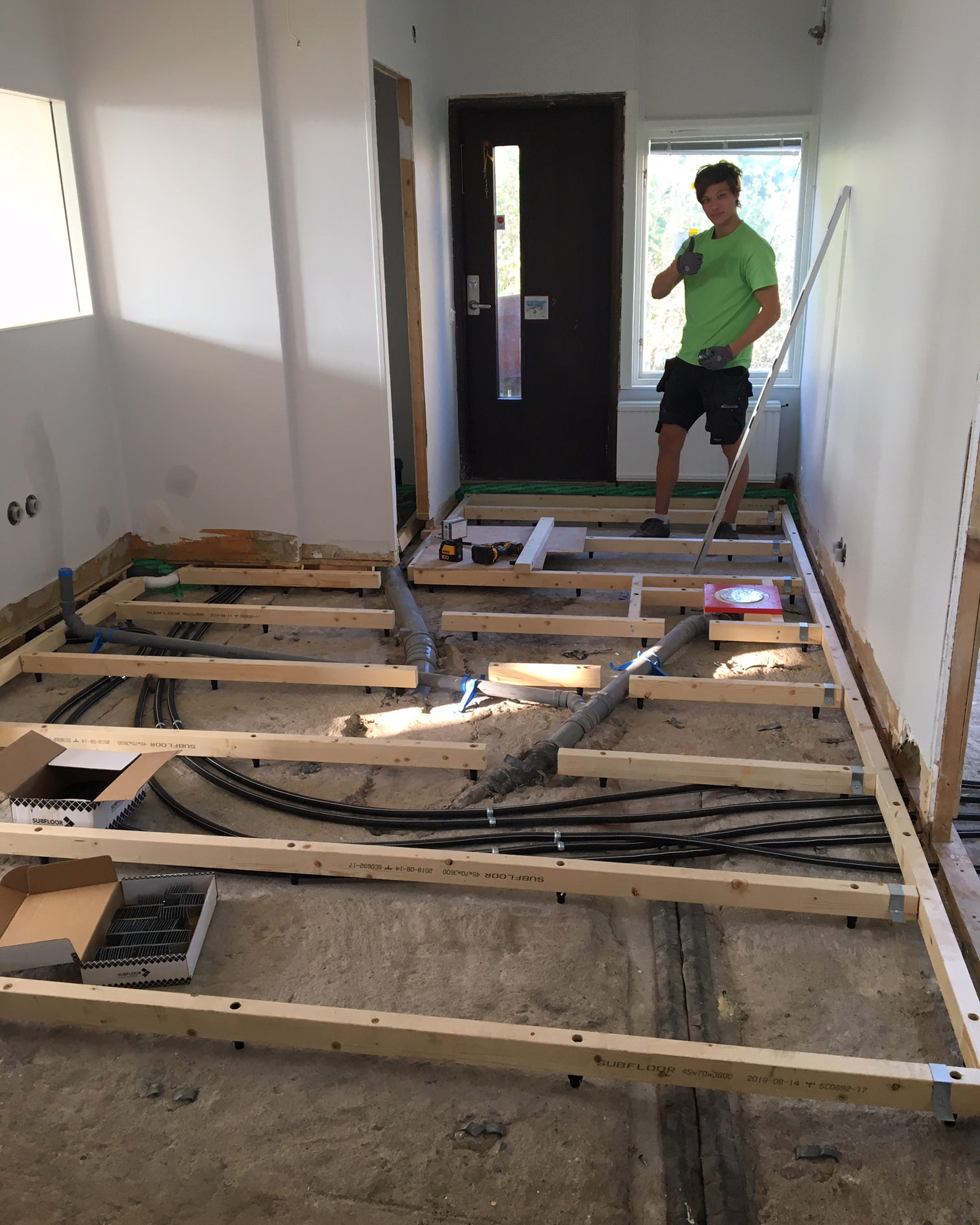 Bilradiogatans förskola – Uppreglat Subfloor med ventilation